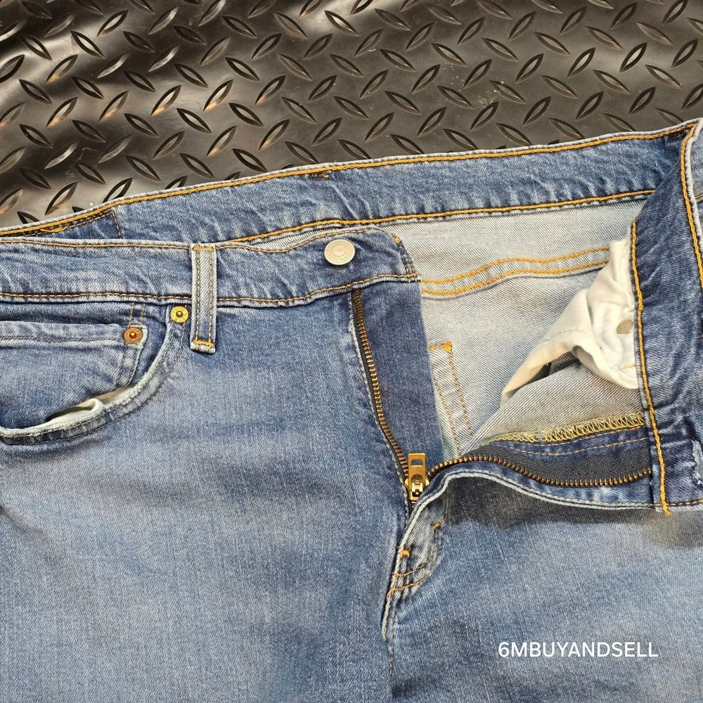 Levis 511 Slim Fit Mens Jeans 36x32 Blue Distressed Ripped‎ Denim 04511-4907